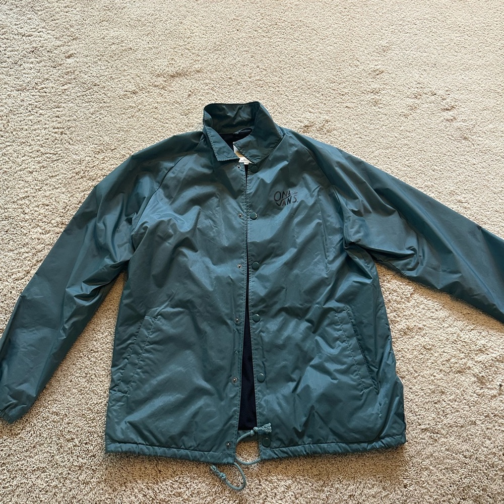 Vans Green Windbreaker Jacket Lightweight Water-Resistant